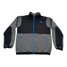 The North Face Jacket Boys Large 14/16 Gray Black Fleece Colorblock Full Zip
