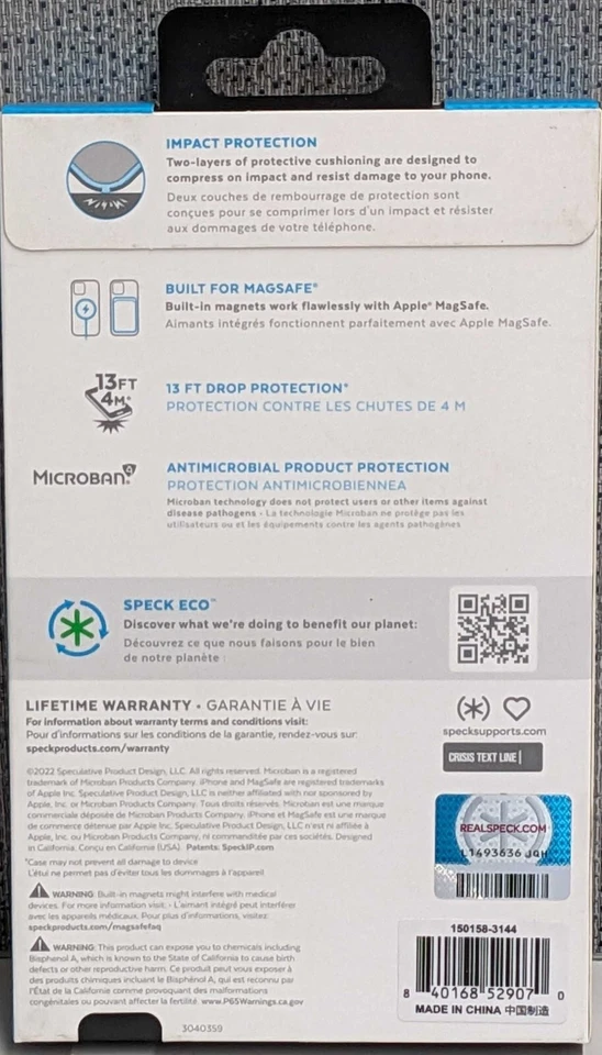 NOVO! Capa Speck Presidio Edition com MagSafe para Apple iPhone 14 Pro-Tear azul - Imagem 2 de 2