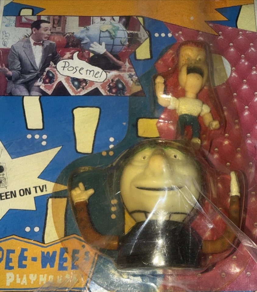 Pee-wee's Playhouse Randy & Globey Action Figures New mint On Card RARE 1988 Wow - Image 2 of 3