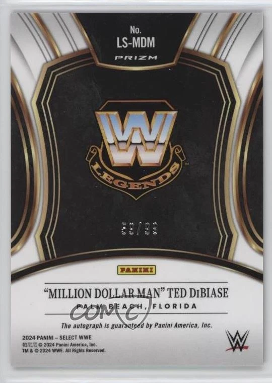 2024 Panini Select WWE Legendary Signatures Red Prizm /99 Ted DiBiase Auto - Image 2 of 2