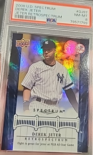 2008 UPPER DECK DEREK JETER SPECTRUM RETROSPECTRUM DJ97 YANKEES GRADED PSA 8