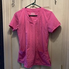 BARCO ONE WOMENS PINK SCRUBS TOP 5105 SZ SMALL EXC COND