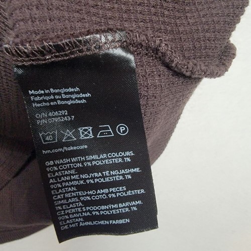 Lot of 2 H&M Men's Waffle Knit Long Sleeve Shirt Sz XL Brown Green - Picture 12 of 13