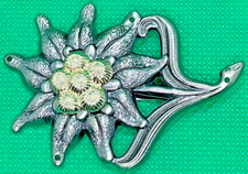 Edelweiß-Mützenabzeichen der deutschen Offiziere (außer Generäle) aus WW2 -Repro