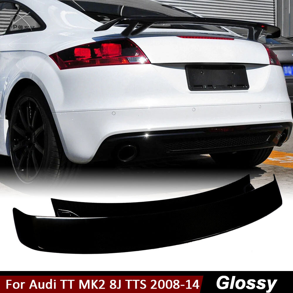 For Audi TT MK2 8J TTS Coupe 2008-2014 Gloss Black Rear Trunk Spoiler Sport Wing