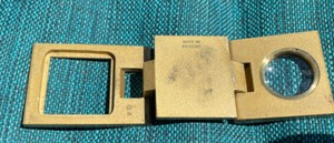 Antique German Bronze Pick Glass Loupe Jewelers 8 Times Leather Case