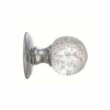 CARLISLE BRASS AC013 ICE BUBBLES CRYSTAL DOOR KNOBS - POLISHED CHROME