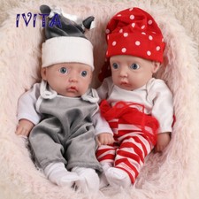 IVITA 11'' Floppy Silicone Reborn Dolls Newborn Boy Girl Baby Twins 2 Dolls