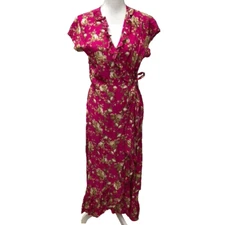 Walker & Wade Wrap Dress Womens Medium Floral All Over Print Boho Cottagecore