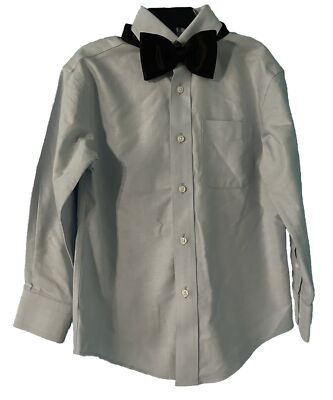 black dress shirt with gold bow tie White and gold Kaftan (3 piece outfit) main image 0