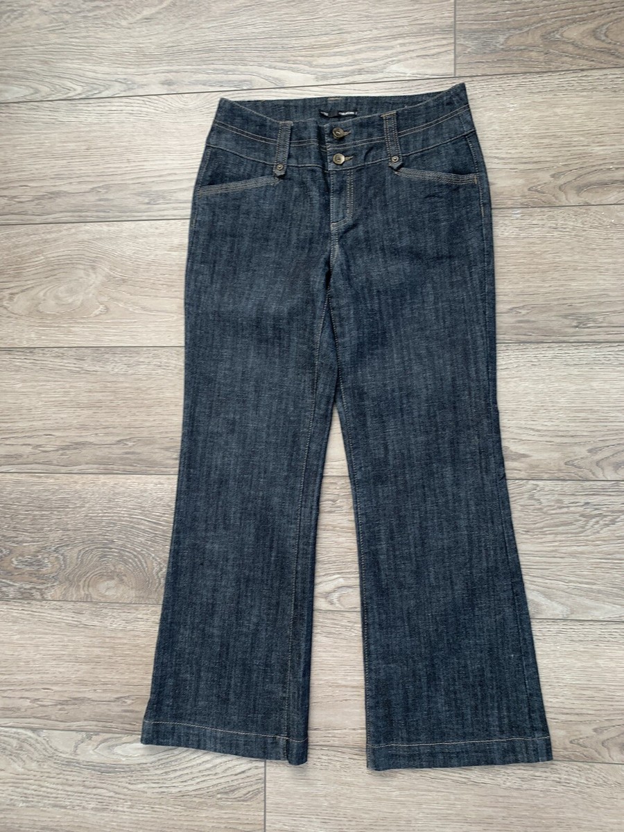 Maurices Flare Leg Jeans Womens 9/10 Dark Wash Blue Mid Rise