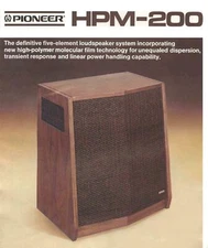 High-res scans of the rare brochure for vintage Pioneer SPEC HPM-200 speakers