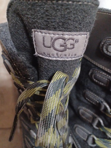 Women’s UGG Australia Boots Size 8 Gray Leather/textile Upper Lace Up Comfort - Picture 2 of 19