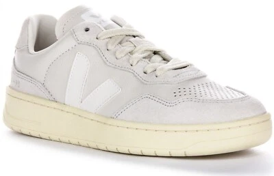 VEJA V 90 Wildleder Panel Schnürer Retro Turnschuhe Hellgrau Damen UK 3 - 8