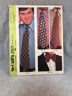 2971 McCall's Vintage Step By Step 40 Minute Tie Pattern 1971