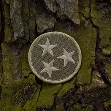 OD Green Tennessee Tristar Subdued Patch - 2" Round Embroidered Patch