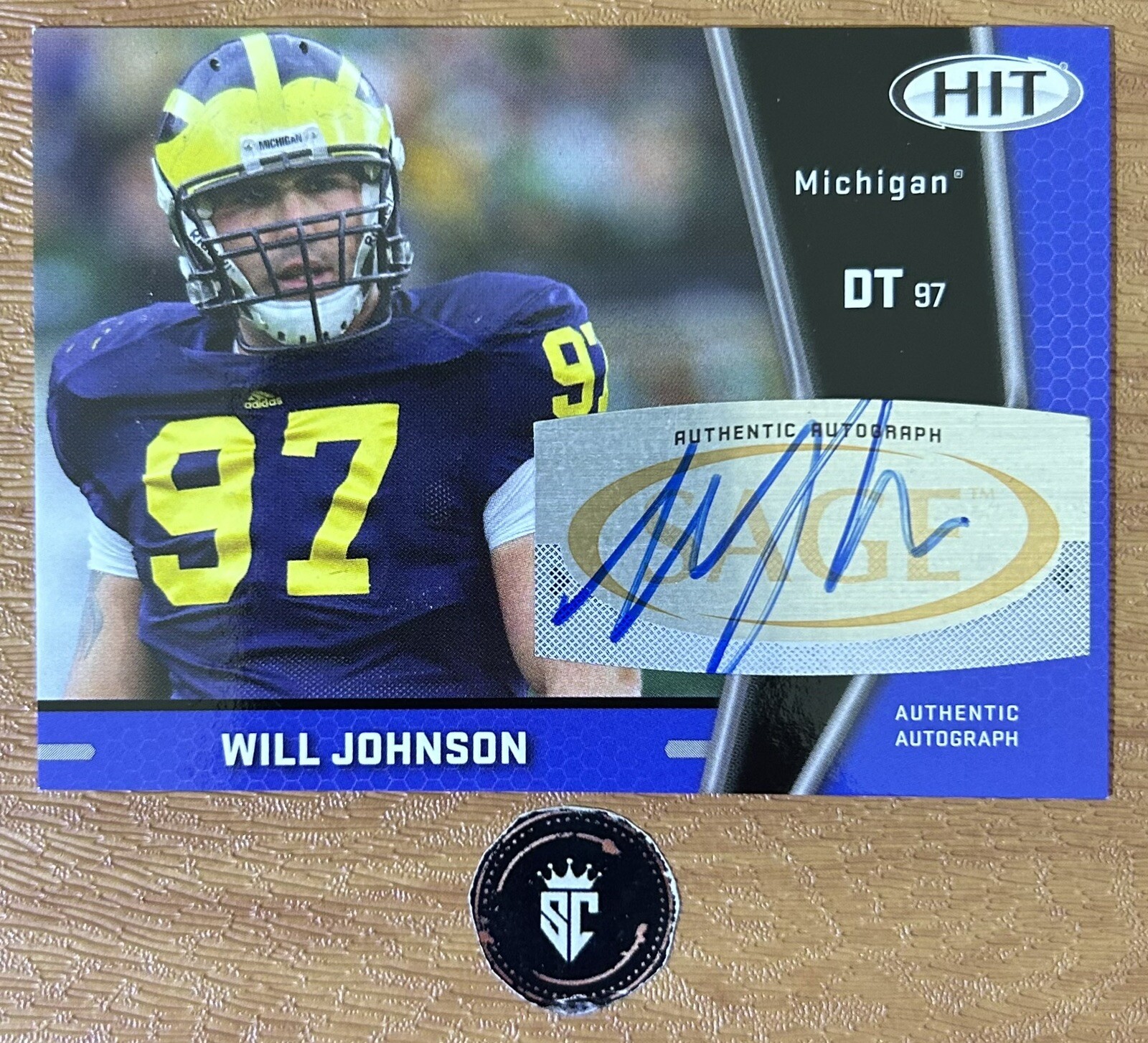 Will Johnson 2009 SAGE HIT Autograph #A110 Michigan Wolverines