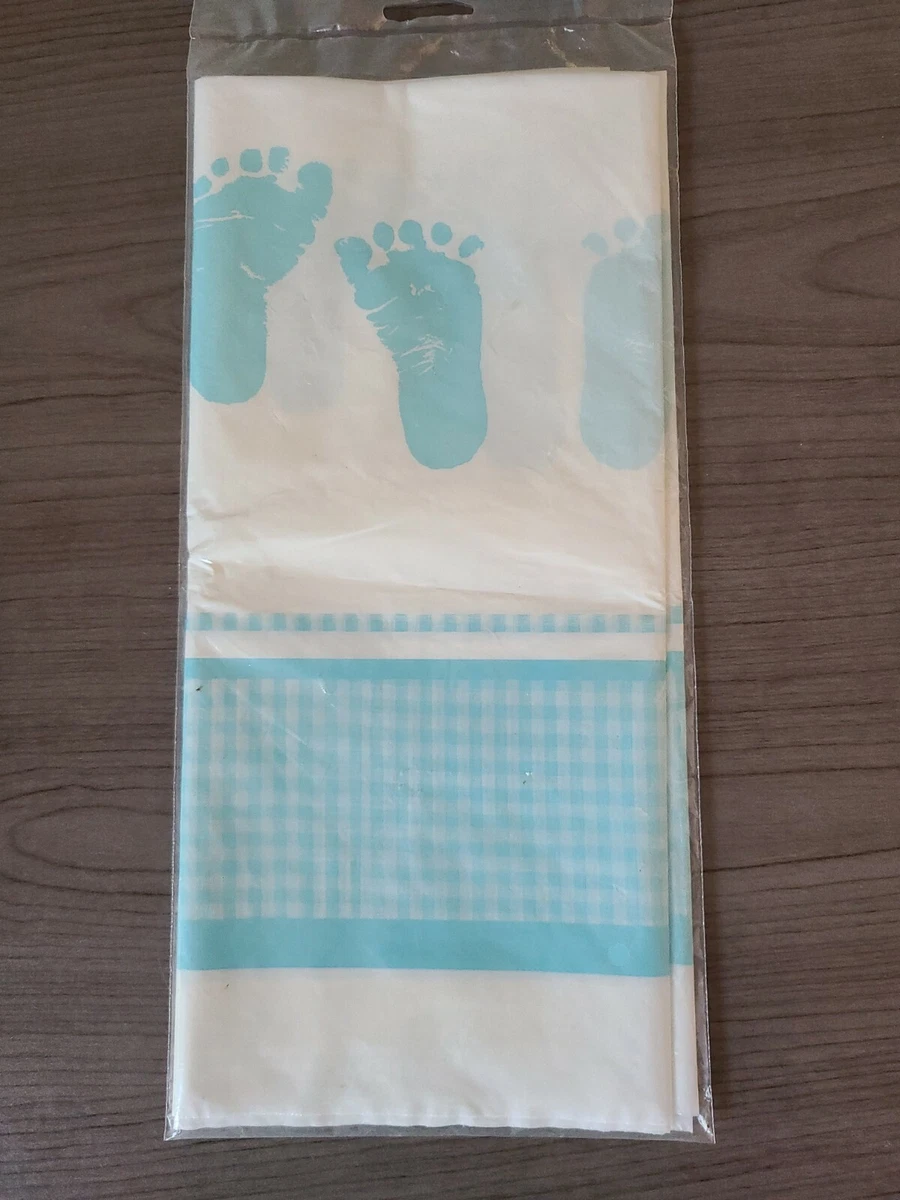 Blue plaid baby 2025 shower decorations