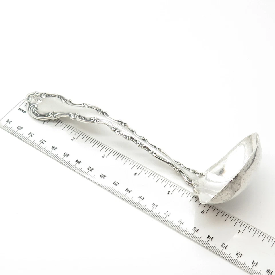 Antiguo cucharón victoriano Gorham Estrasburgo de plata de ley 925 - 1897 Gravy Foto 3 de 4