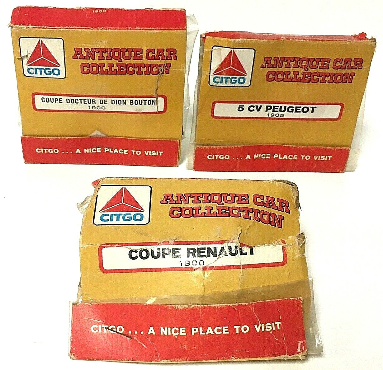 Vintage Citgo Antique Car Collection Lot Of 3 Coupe Plastic Model Kits