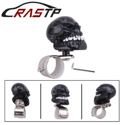 Skull Head Car Steering Wheel Spinner Suicide Knob Handle Auto/Truck Black