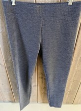 Ann Taylor Black White Herringbone Knit Leggings Sz Medium