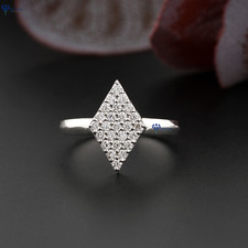 0.34 TDW Round cut Moissanite 10k White Gold Ring Labstone EF Color VS Clarity