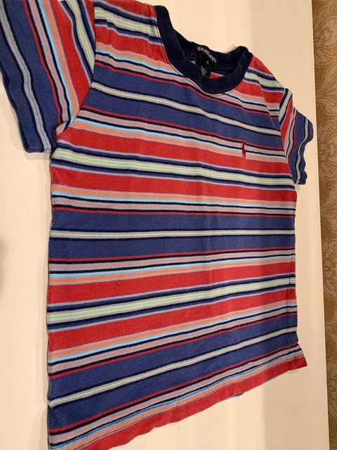 Ralph Lauren Boys Size 2T Short Sleeve Blue & Red Striped Top | eBay