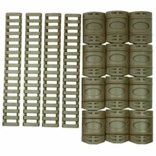 Tan quad Rail Cover set -  12 Pieces Snap on Covers + 4 Pieces 7" Ladder Covers