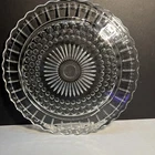 Vintage Federal Glass Sunflower Bubble Pattern Footed 11 3/8" Cake/Torte Plate