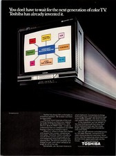 Toshiba next generation of Color TV Original Vintage Print Ad