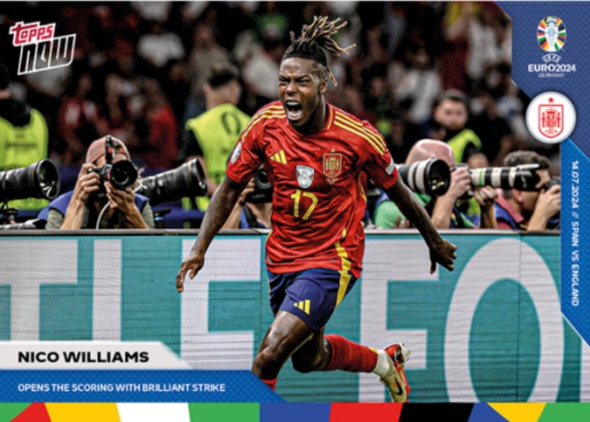 Carte Topps NOW UEFA Euro 2024 - Nico Williams #060 - Espagne - Limitée
