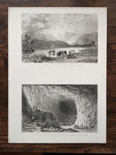 Elterwater & Thrang Crag Slate Quarry - Antique Print - 1835