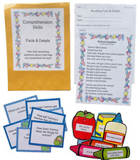 Educational Literacy Center Comprehension Activity Recalling Facts Details