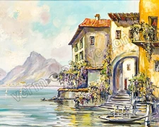 Italian Coast Mediterranean Villas DIGITAL DOWNLOAD Print at Home Wall Art Decor