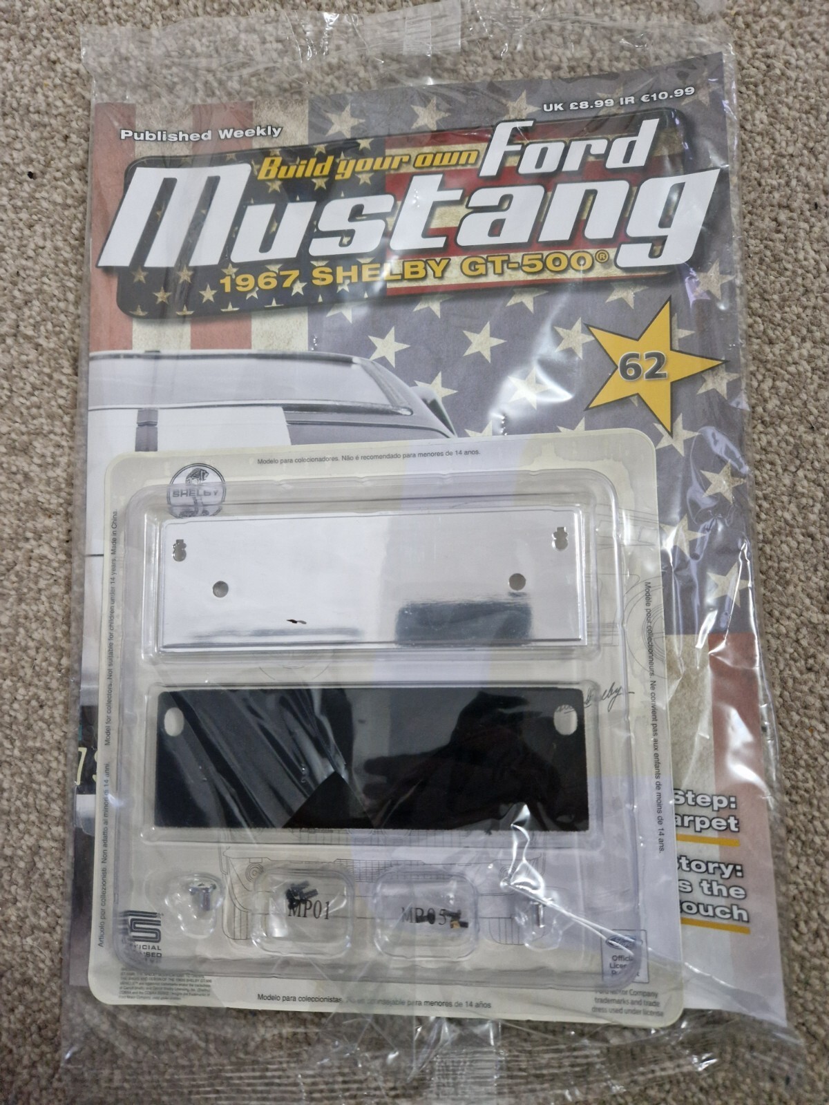 1/8 DEAGOSTINI BUILD YOUR OWN FORD MUSTANG 1967 SHELBY GT-500 ISSUE 62 INC PART