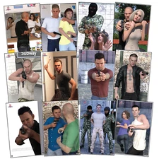 24 Paper Shooting Targets Gun Range Pistol Rifle Hostage Tactical Threat (23x35)