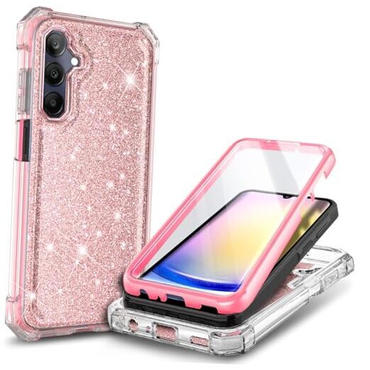 Designed for Samsung Galaxy A35 5G Case, Slim Stylish [16FT Glitter Rose Gold