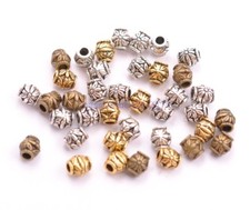 100Pcs Tibetan Silver Flower Oval Spacer Beads Jewelry Findings 6MM W3022