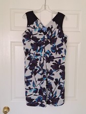Simply Vera Vera Wang Women's Dress Size 10, Floral Print Sleeveless Zip V-Neck