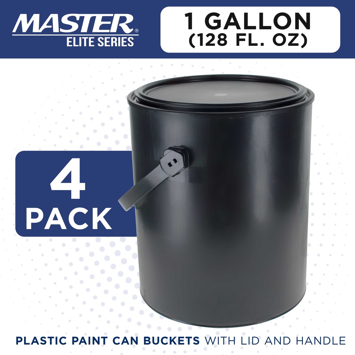 Acrux7 8-Pack 1 Quart Paint Buckets With Lids - Leak-Proof Storage For Paint & DIY Projects (Black)