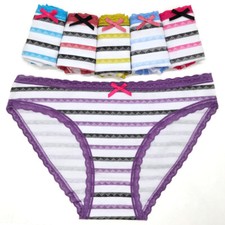 6 x Womens Sheer Spandex / Cotton Briefs - Assorted Colours Underwear Undies