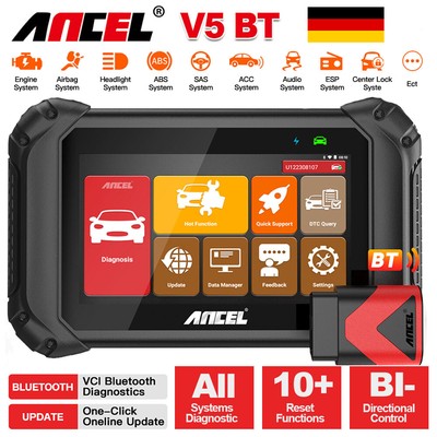 ANCEL V5 BT KFZ Diagnosegerät Auto OBD2 Scanner ALL SYSTEM Bi-Directional DPF DE