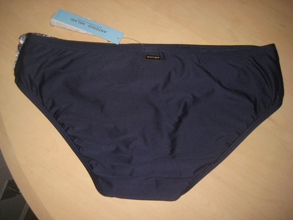 Nuevo traje de baño pequeño con parte inferior de bikini azul marino Antonio Melani para mujer Foto 2 de 3