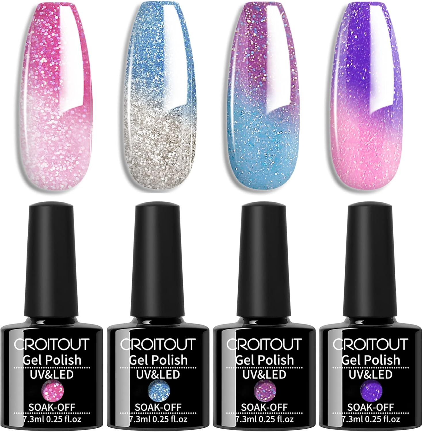 Croitout UV Gel Nail Polish, Gel Polish in Color-Changing Flavors, Long-Lasting,