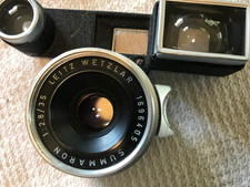 LEICA-LEITZ 35MM SUMMARON WITH EYES CAPS HOOD POUCH MINTY