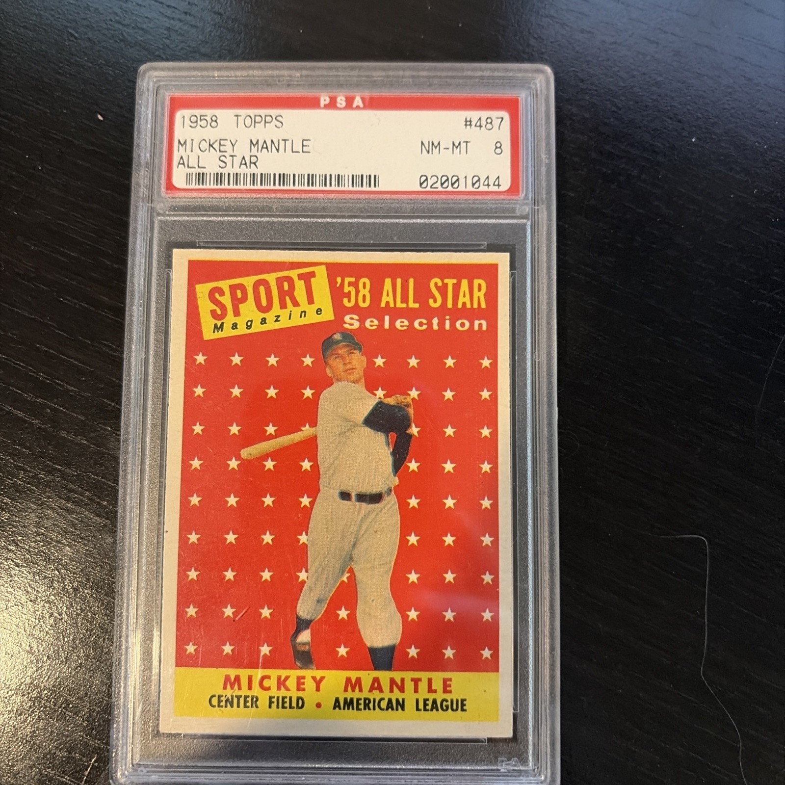 1958 Topps All-Star #487 Mickey Mantle Yankees HOF PSA 8 NM-MT  