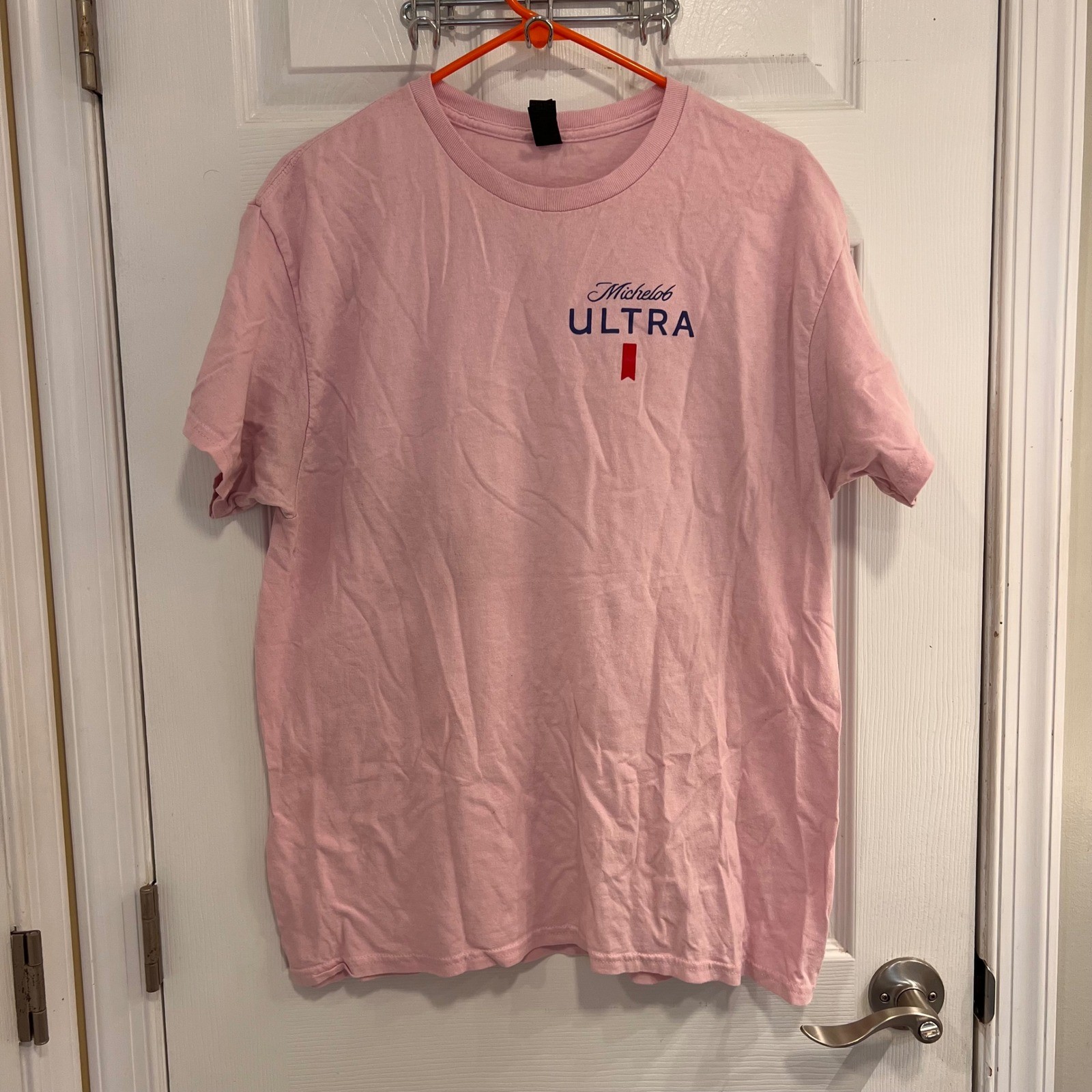 Michelob Ultra Golf Graphic T-Shirt Mens Large Pink Gildan Heavy Cotton Tee