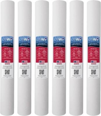 20x2.5 Inch 1 Micron  Polypropylene Sediment Water Filter 6 Pack USWF-MB1