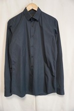 USED PRADA MEN'S COTTON SHIRT, NAVY, SIZE 38, DRESS GOOD